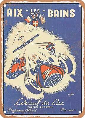 METAL SIGN - 1953 Aix-les-Bains Circuit of the Lake Trophy of Savoie Vintage Ad