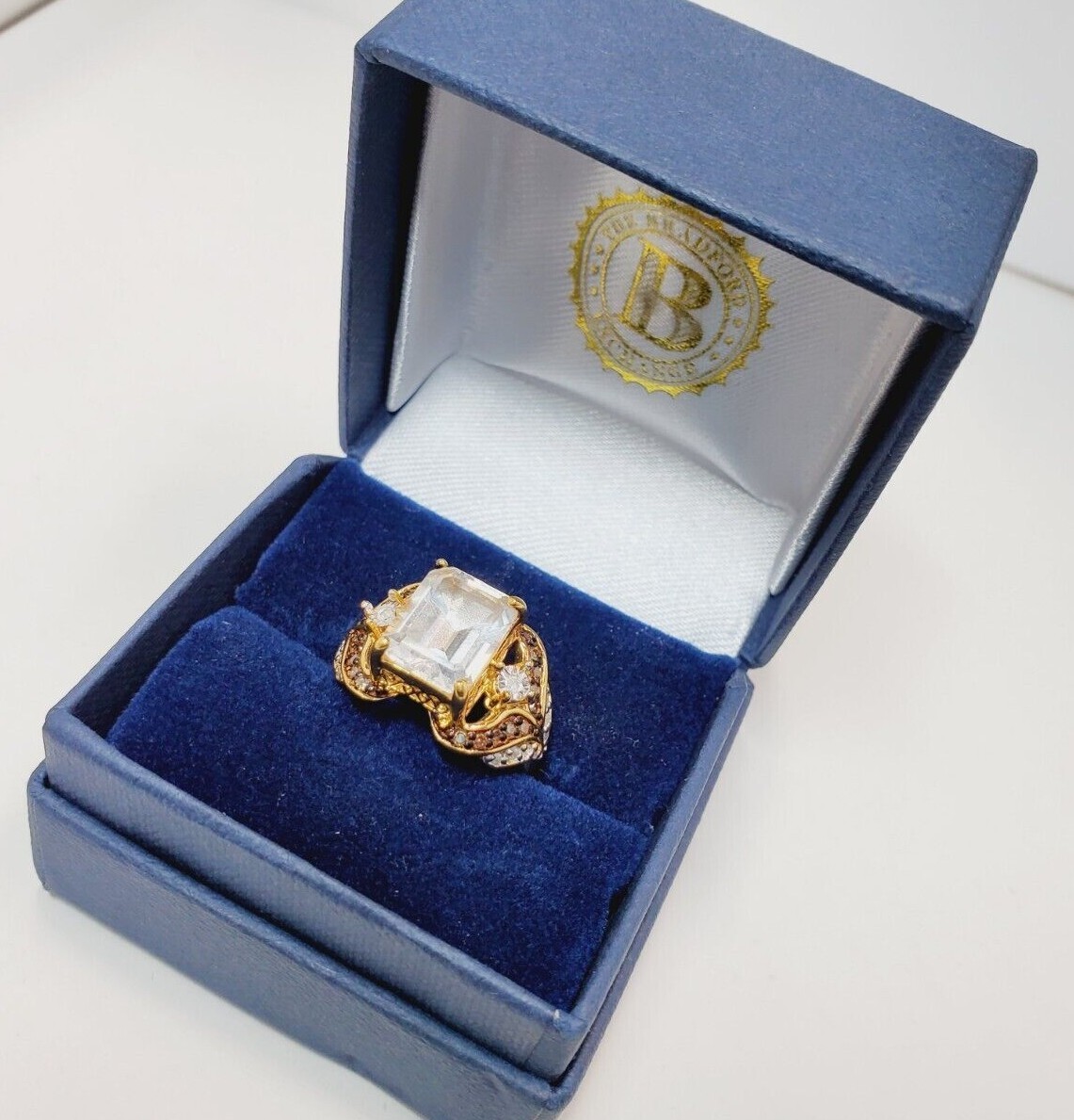 The Bradford Exchange White Topaz Mocha Diamond Ring Sz