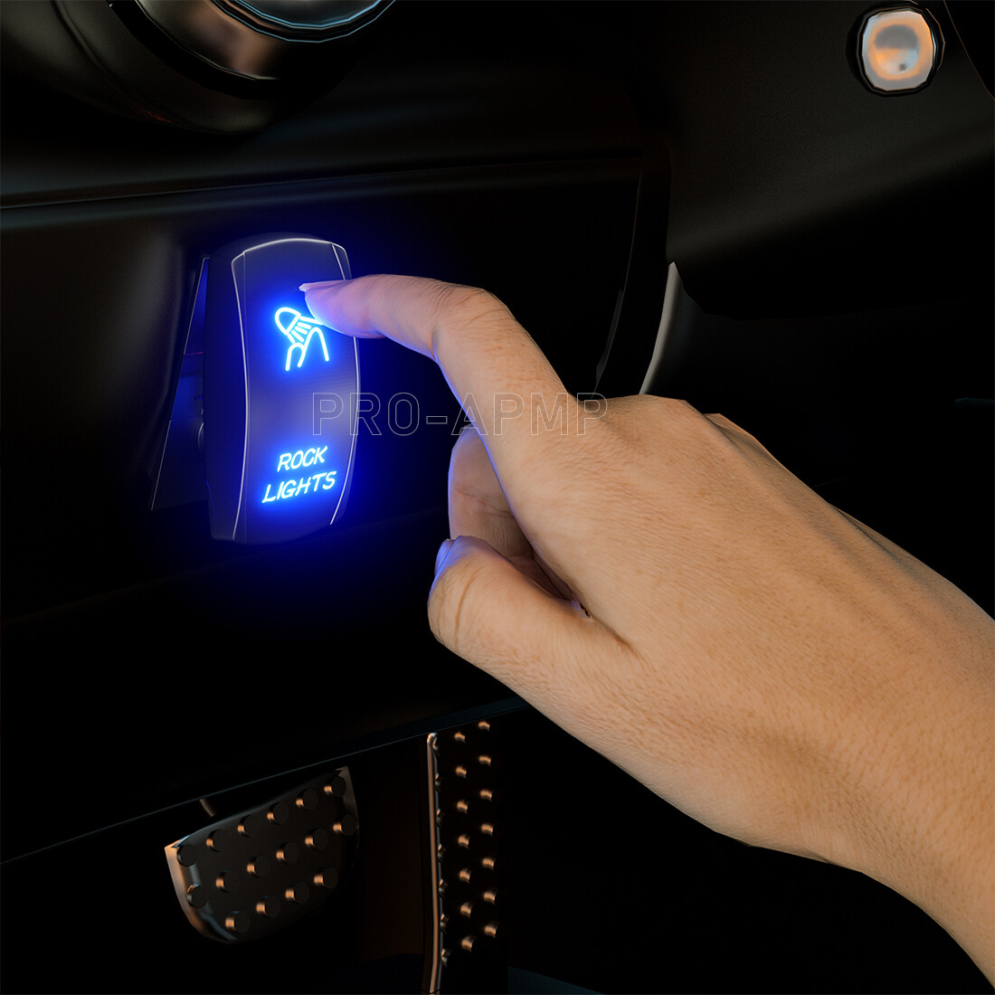 5/7-Pin Blue LED Rocker Switch 20A 12V Laser Etched for ATV UTV