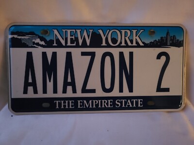 Vintage New York Empire State AMAZON 2 Novelty Booster License Plate 12222