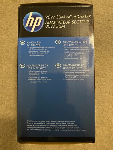 HP 90W Slim AC Adapter Universal Combo Notebook 4.5 mm 7.4 mm Ultrabook H6Y83UT - Picture 4 of 5