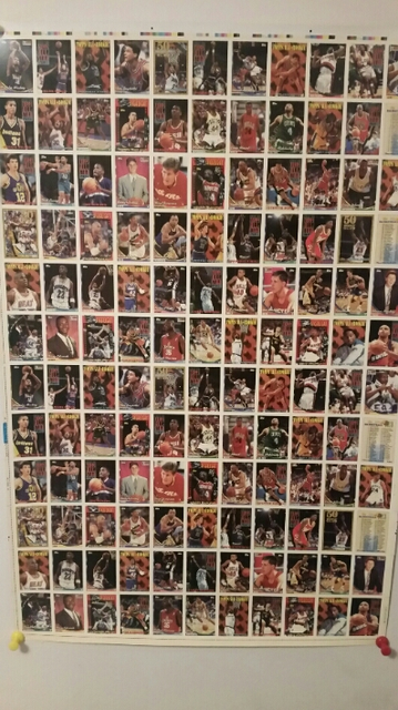 93 94 Topps Series1 Basketball Uncut Sheets 28 5 X 43 5 Total 264 Cards 