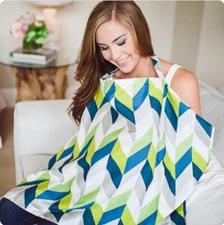 Breastfeeding Nursing Cover Up Udder Covers Cotton Blanket Liam Chevron Y2K