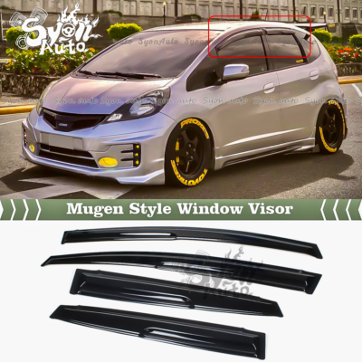 Glossy Black 3D Mugen Style Window Visors For 2011-2015 KIA Optima - 4PC Set