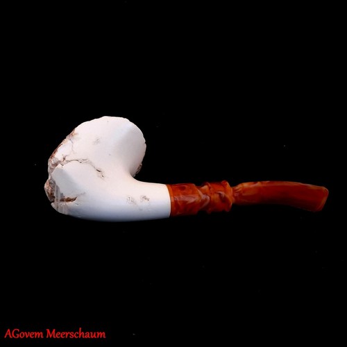 Tubo de Pipe Meerschaum de Bloque Semi-Crudo Natural, Pipa Fumar Pipa De Tabaco Pipa AGM-662 - Imagen 8 de 12