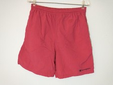 Champion Swim Trunks VTG Men Sz M Nylon Drawstring Mesh Lined Red Spell Out Logo