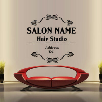 Wall Decal Name Hair Salon Custom Beauty Hairstyle Hairdresser