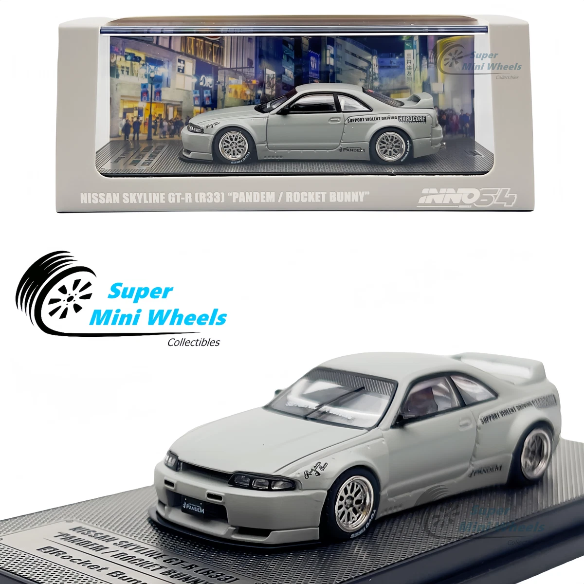 INNO64 1:64 Nissan Skyline GT-R R33 Pandem Rocket Bunny Gray | eBay
