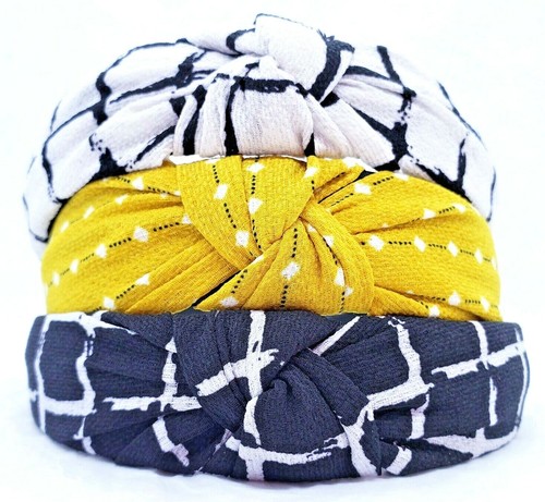 Set 3 Stück Mode Stoff Twistknot Krawatte Turban Stirnband Haarband Accessoire 098735 - Bild 2 von 6