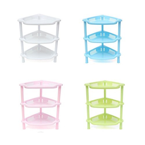 3 Tier Plastic Corner Shelf Organizer Bathroom Kitchen Storage