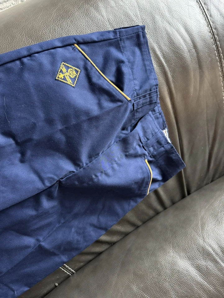 Cub Scout Pants Boys Blue Cub Cotton 26x22 With Large Hem EUC - Image 2 of 4
