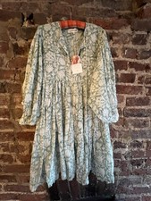 Daughters Of India Kyra Dress XL Jade Floral new cotton boho festival uk 16