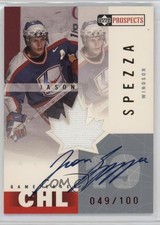 2000-01 Upper Deck Prospects CHL Game Jersey 49/100 Jason Spezza #S-JA Auto 4f5