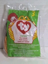 Vintage Ty Teenie Beanie Baby TWIGS Giraffe #3 McDonalds Happy Meal Toy 1998