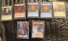 Star Wars TCG Lot 7 Cards — Darth Vader, Palpatine, Obi‑Wan, Jabba the Hutt