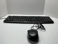 Verbatim 99202 Slimline Corded USB Keyboard Mouse TESTED