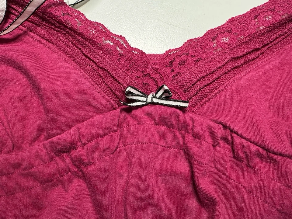 Y2K американский орел кружева отделки Cami Майка Sz L Fairycore розовый изящный романтический - Изображение 3 из 4