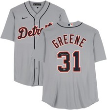 Riley Greene Detroit Tigers Autographed Gray Nike Replica Jersey
