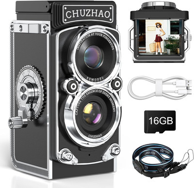 Digital Retro Mini Vintage Camera 12MP Photos 1080P FHD Video - Black