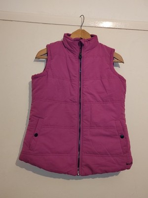 Weird Fish Women's Purple Waistcoat gilet Size 34 padded puffer pockets Zip up