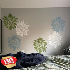 Large Flower Stencils for Wood Fence Walls Furniture Painting Decor