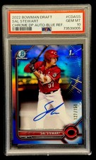 2022 Bowman Draft Chrome Sal Stewart Blue Refractor Auto 1st /150 PSA 10 #CDA-SS