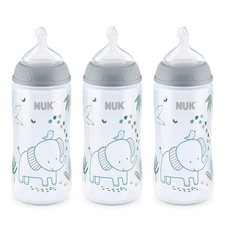Baby Bottles Anti Colic 10 oz 3 Pack Gray Elephant NUK Smooth Flow