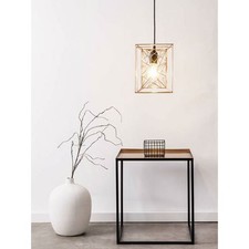 Brilliant Pendelleuchte Kago Kupfer Käfig Schwarz max. 60W E27 Lampe kürzbar