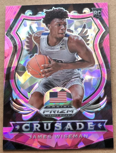 2020 Panini Prizm Draft Picks Crusade #82 James Wiseman Pink Ice Prizm Rookie RC