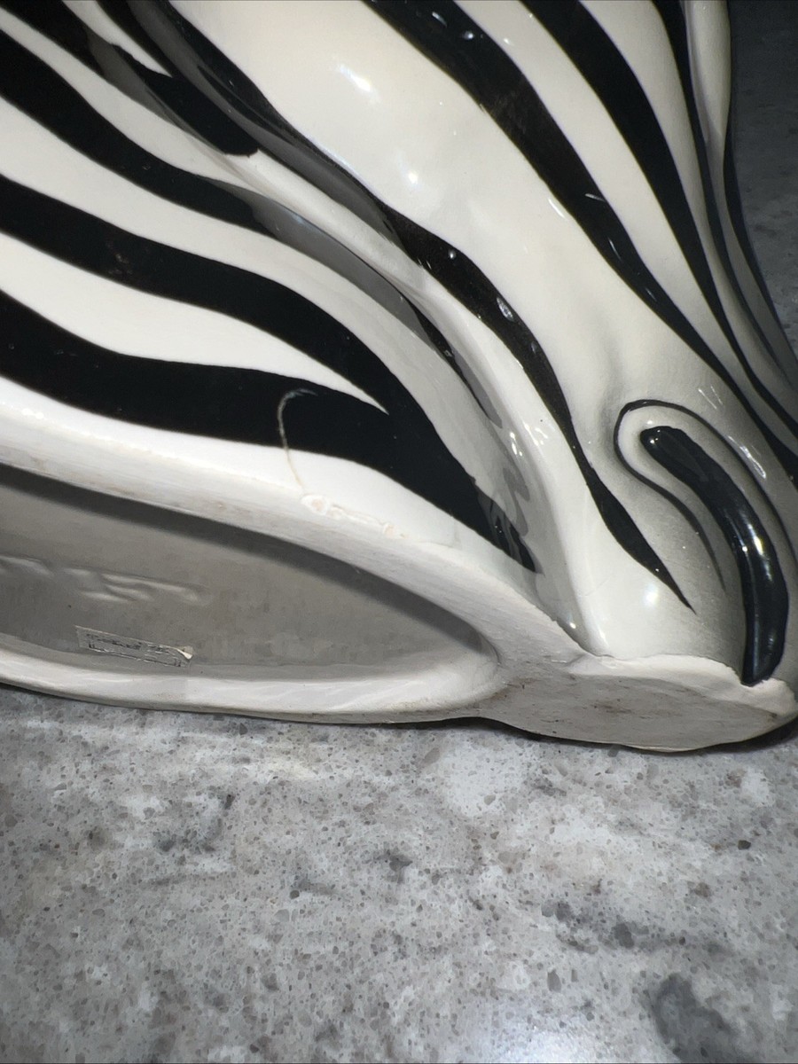 Vintage Fitz & Floyd Zebra Head Vase 9