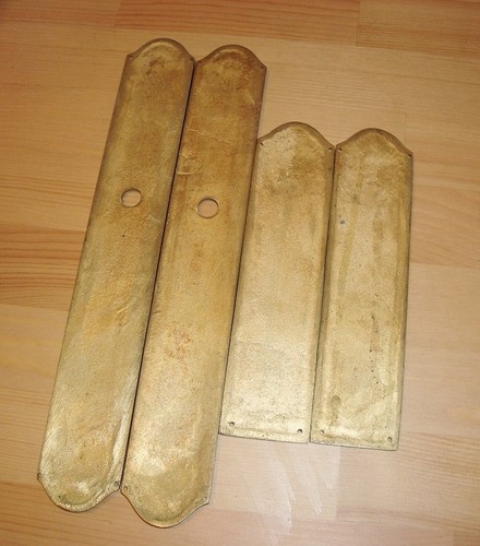 Antique Art Nouveau Ormolu Gilt Bronze Door Finger Push Plates x4 Set Rococo - Picture 17 of 21