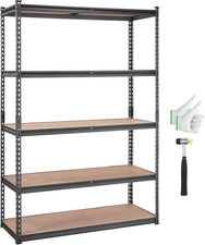 5-Tier Adjustable Storage Shelf Rack Heavy Duty Metal Shelves Shelving Organizer