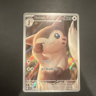 Pokémon Furret 168/159 Sv09: Journey Together Illustration Rare Holo 120 HP Sta 