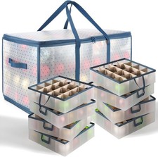 Large Christmas Ornament Storage Box with Adjustable Dividers