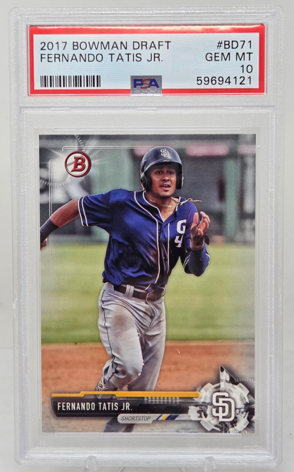 2017 Bowman FERNANDO TATIS JR RC CARD PSA 10 GEM MINT