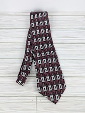 Pierre Cardin Silk Mens Tie Made In USA Red Black Gray Necktie 100% Silk
