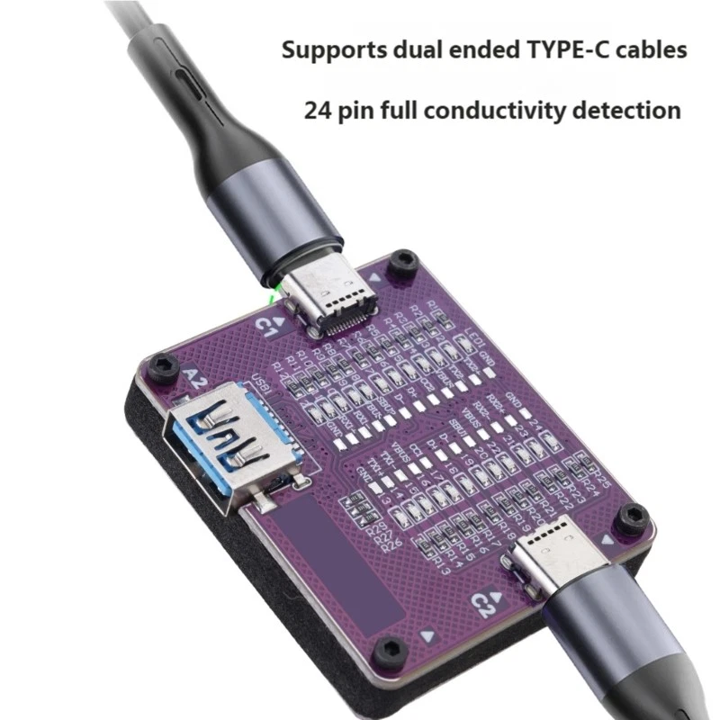 USB C Cable Tester With Fault Detection Function For Testing 24Pin Type C Cord - Image 2 of 4