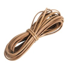 Flat Leather Cord, 5.5 Yard 3mm Leather String Strips for DIY Crafts Khaki