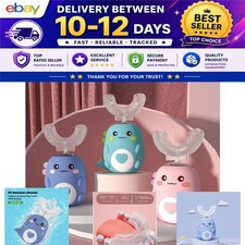 Kids U-Shaped Electric Toothbrush Rechargeable Sonic Silicone 360 Degree