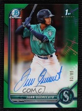 2022 Bowman Chrome Prospect Green Refractor 93/99 Juan Querecuto Auto 02u3