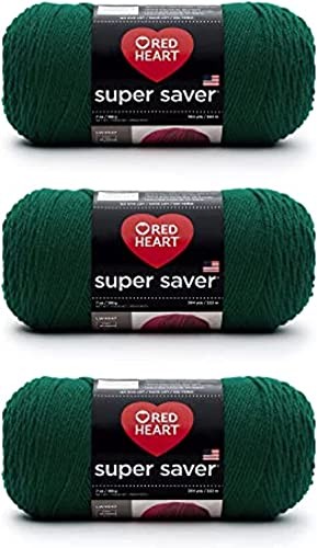 Super Saver Paddy Green Yarn - 3 Pack of 198g/7oz - Acrylic - 4 Medium (Worsted)