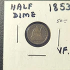 1853 Seated Liberty Half Dime Arrows Silver Circulated Business Strike P