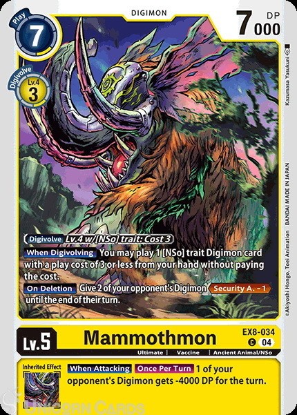 EX8-034 Mammothmon : Common Digimon Card : EX08: Chain of Liberation