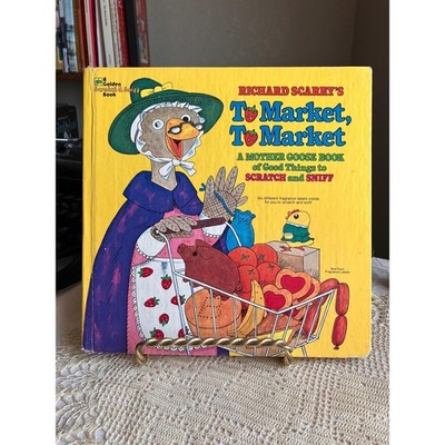 1979 Richard Scarry's To Market, To Market Scratch & Sniff Book, Vintage Golden