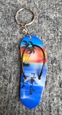 Florida Flip-Flop Keychain With Sunset Print