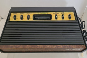 Atari 2600 Sears Tele Game Sixer Console w/ Games Controllers System Stand Works