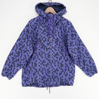 Vintage Nike Jacket Womens S Purple Geometric Anorak Windbreaker Half Zip Y2K