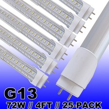 T8 4FT LED Tube Light Bulb 72W G13 Bi-Pin 4FT LED Tube Light 6500K 25Pack
