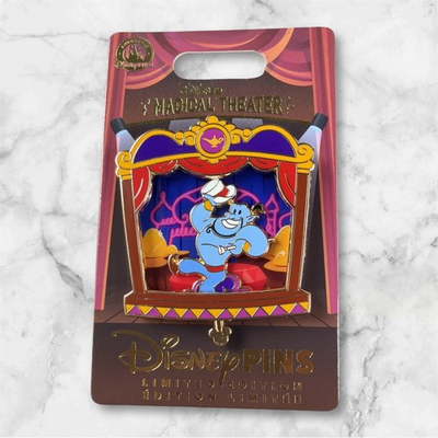 #ad 2026 DISNEY PIN MAGICAL THEATER PIN MONTH ALADDIN GENIE DANCING LE4500 $27.50