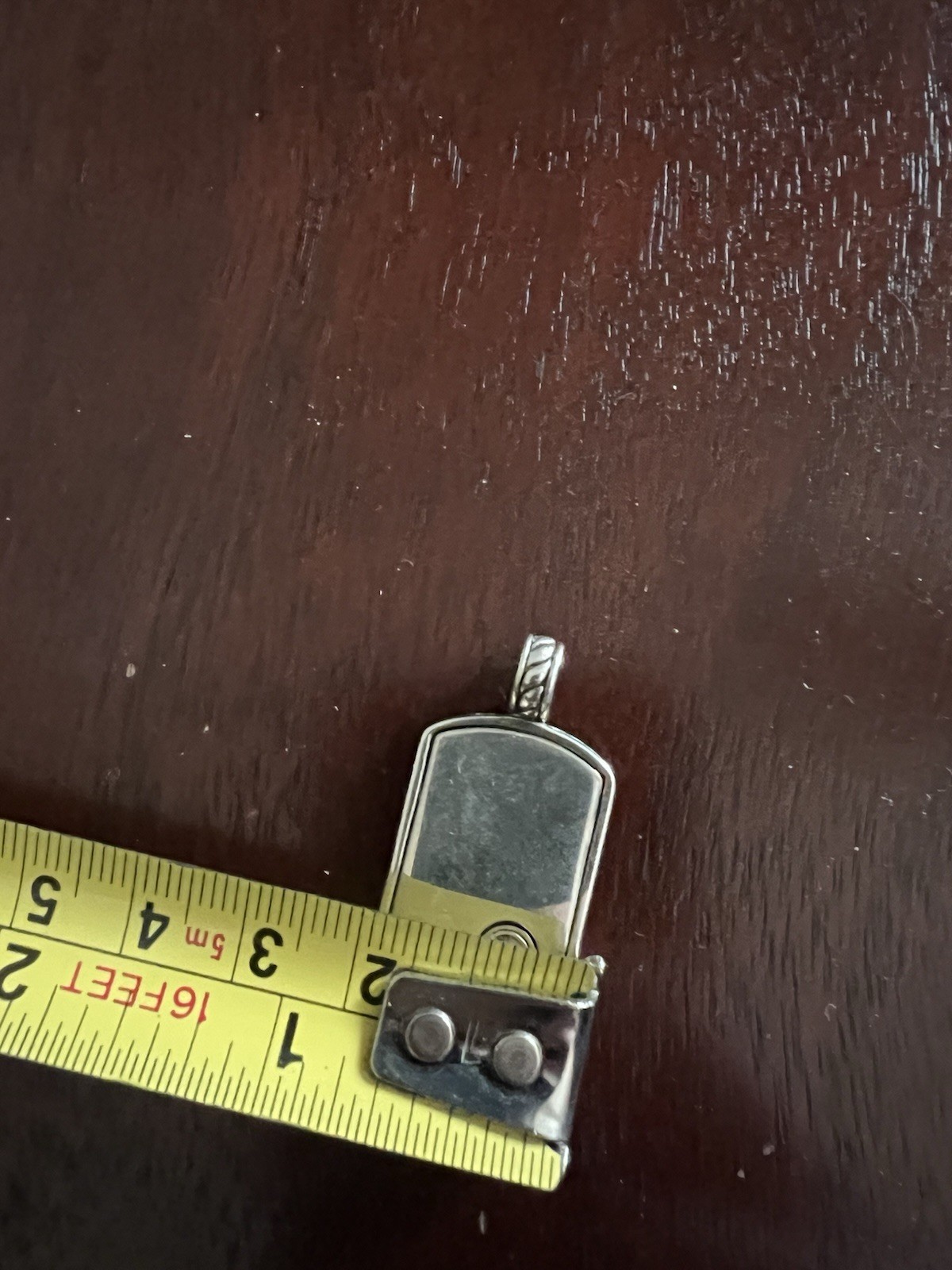 Sterling Silver 925 Rectangular Dog Tag Pendant N… - image 3